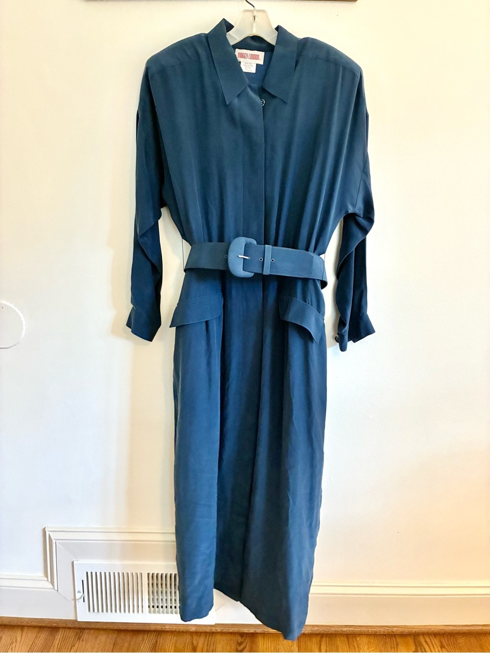 Vintage Maggy London Belted Silk Dress